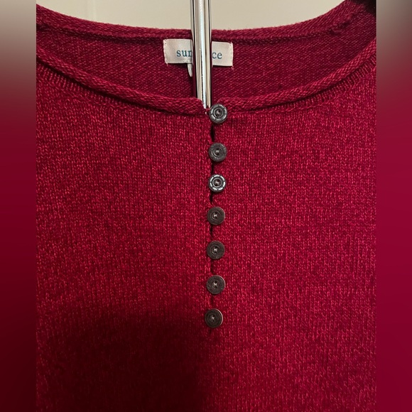 Sundance Raspberry Button-Accent Silk Blend Sweater PXL - Picture 4 of 6